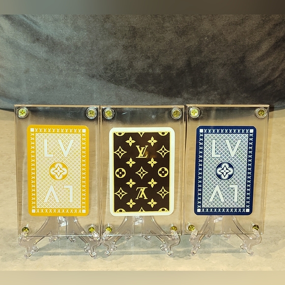 LOUIS VUITTON JEU DE CAERES 3 PLAYING CARD SET 2 & 8 OF ♥️s JACK OF ♦️s IN CASES - Picture 1 of 14